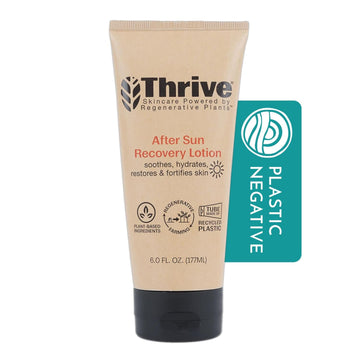 Thrive Natural Care After Sun Lotion for Sunburn Relief - Body Lotion with Coconut & Jojoba Oil for Deep Hydration & Skin Restoration, Aloe Vera Calms & Cools Sun Burnt Skin - Vegan, Aftersun, 6 Fl Oz