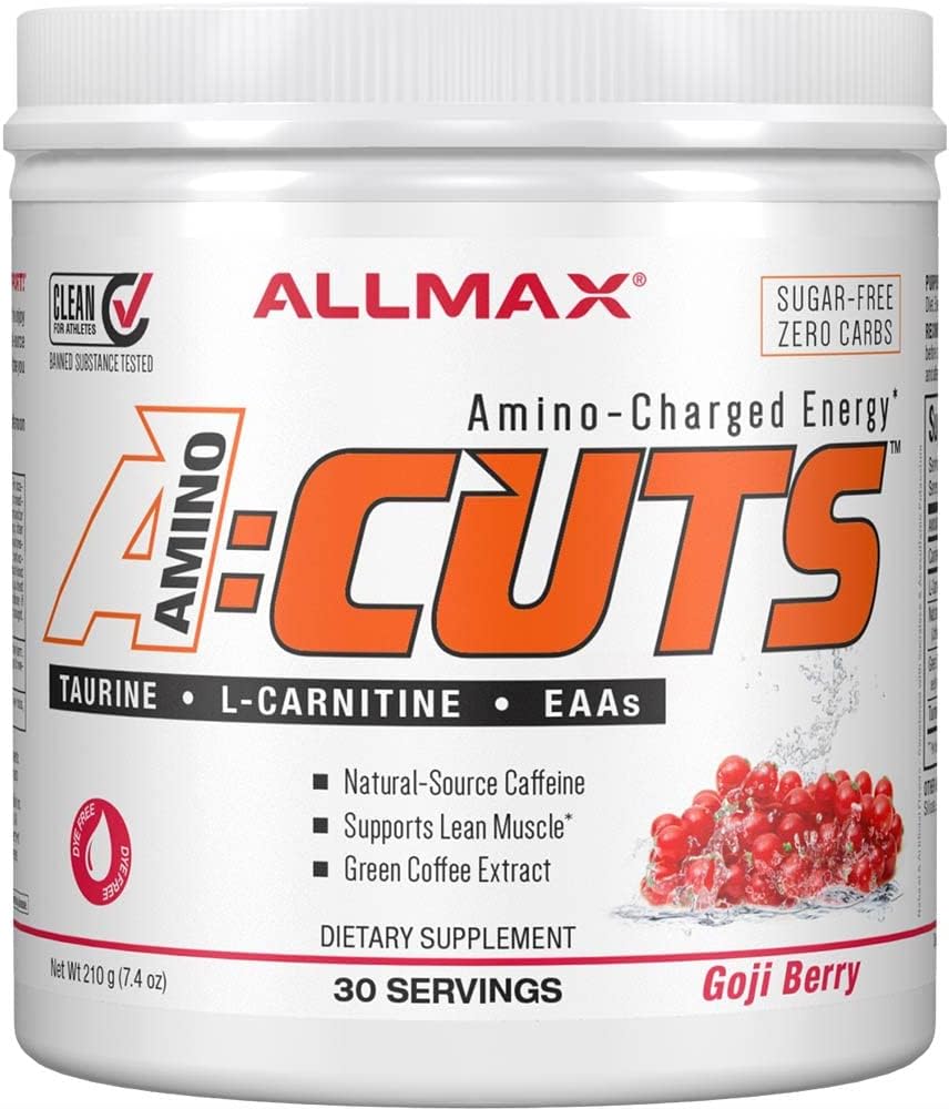 ALLMAX A:CUTS Amino-Charged Energy Drink, Goji Berry - 210 g - with Ca