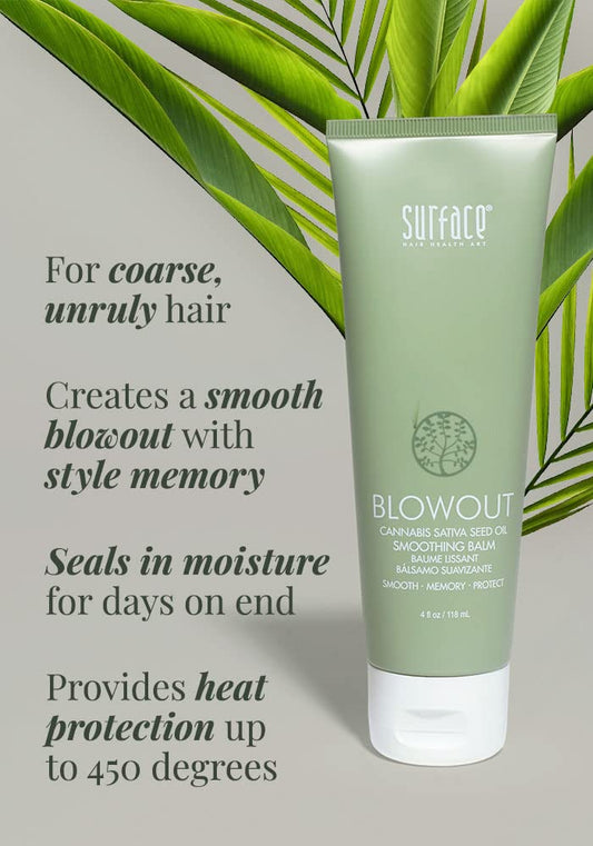 Surface Hair Blowout Smoothing Balm For Styling, 4 Oz - With Babassu Oil And Maracuja Oil - Premium Smoothing Balm For Women, Men