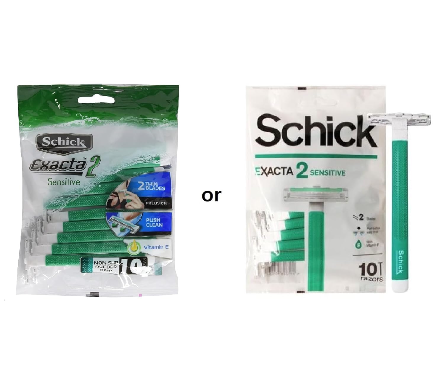 Schick Exacta2 Sensitive Skin Disposable Mens Shaver 20 Count (10 Count X 2Pack) 2023 New Verson : Beauty & Personal Care