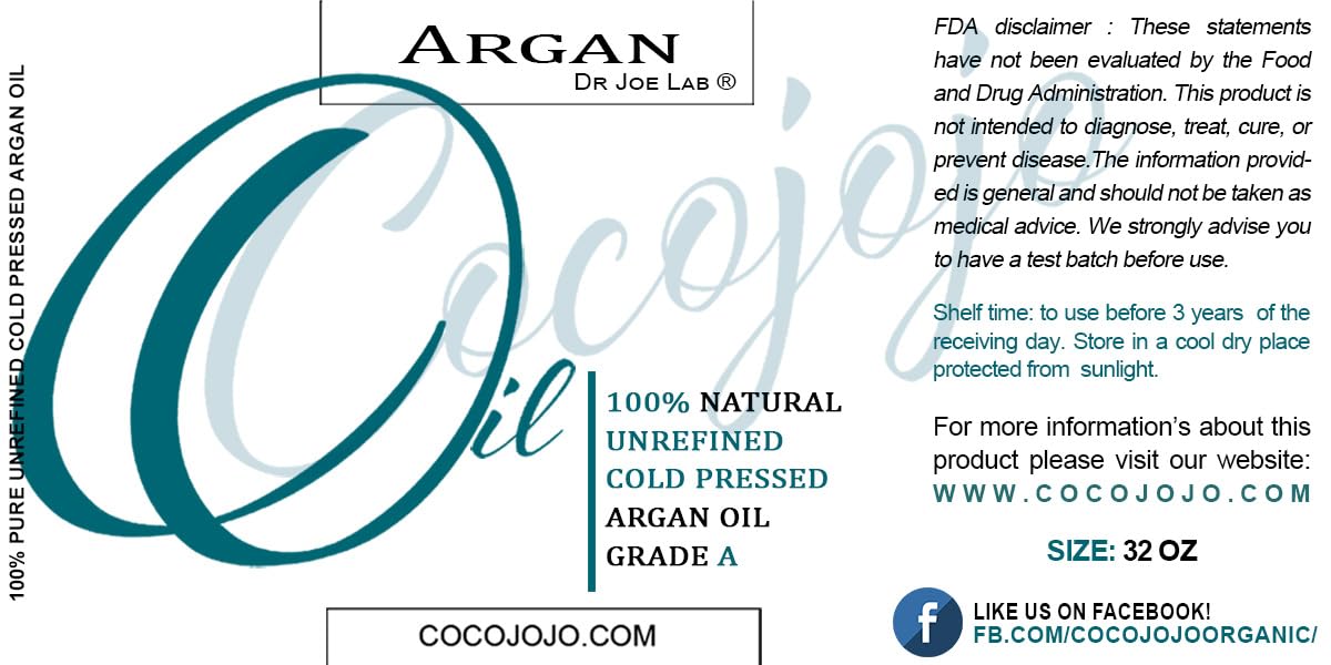 Moroccan Argan Oil 100% Pure Argon Natural Cold Pressed Extra Virgin Unrefined Argan Oil 33 ounce bottle for Hair, Face and Skin Deep Penetrating Moisturizer and Stimulate Growth Marrakesh Oil : Beauty & Personal Care