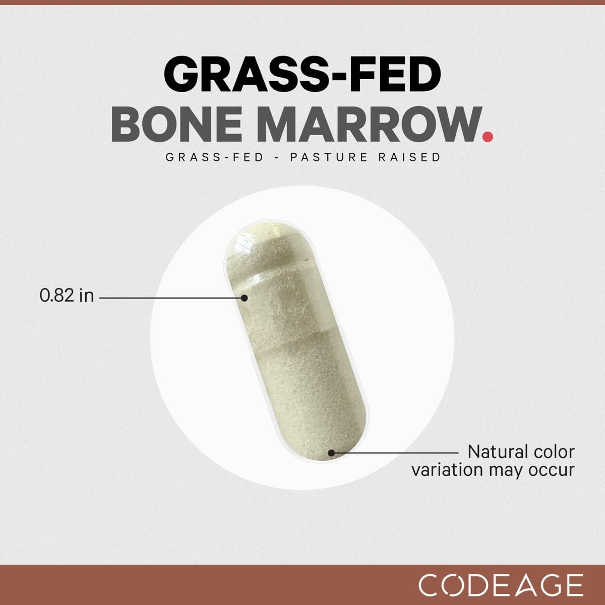 Codeage Grass Fed Bone Marrow Supplement - Freeze Dried, Non-Defatted, & Desiccated Beef Bone Marrow Pills - Raw Whole Bone Marrow, Bone Matrix, Cartilage - 3000mg per Serving - 180 Capsules : Health & Household