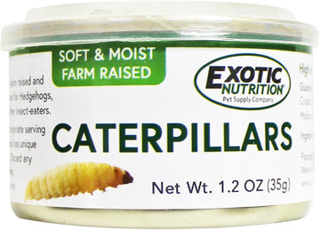 Canned Caterpillars (1.2 Oz.) - Healthy High Protein Insect Treat - Hedgehogs, Sugar Gliders, Reptiles, Wild Birds, Chickens, Lizards, Bearded Dragons, Skunks, Opossums, Fish, Amphibians, Turtles