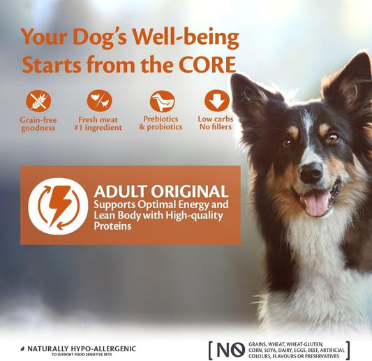 Wellness CORE Adult Original, Dry Dog Food, Dog Food Dry, Grain Free Dog Food, High Meat Content, Turkey & Chicken, 10 kg?10753