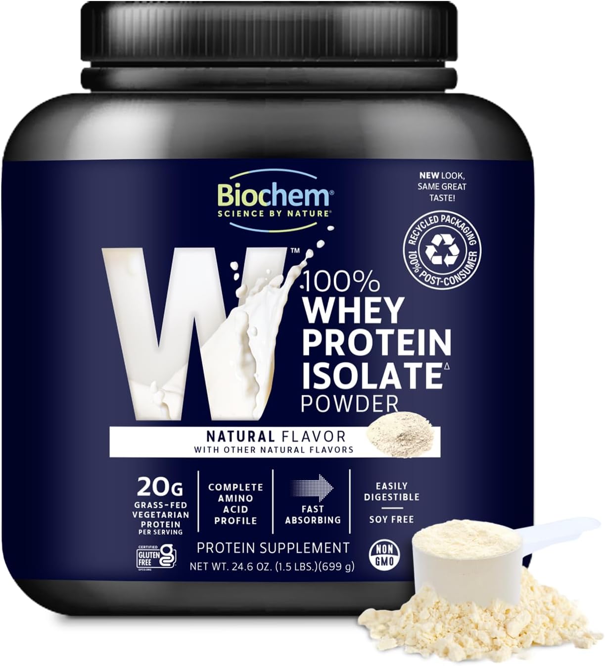 Biochem, Whey Protein Powder, 20G Of Protein To Support Muscles And Intense Workouts, Natural, 24.6 Oz