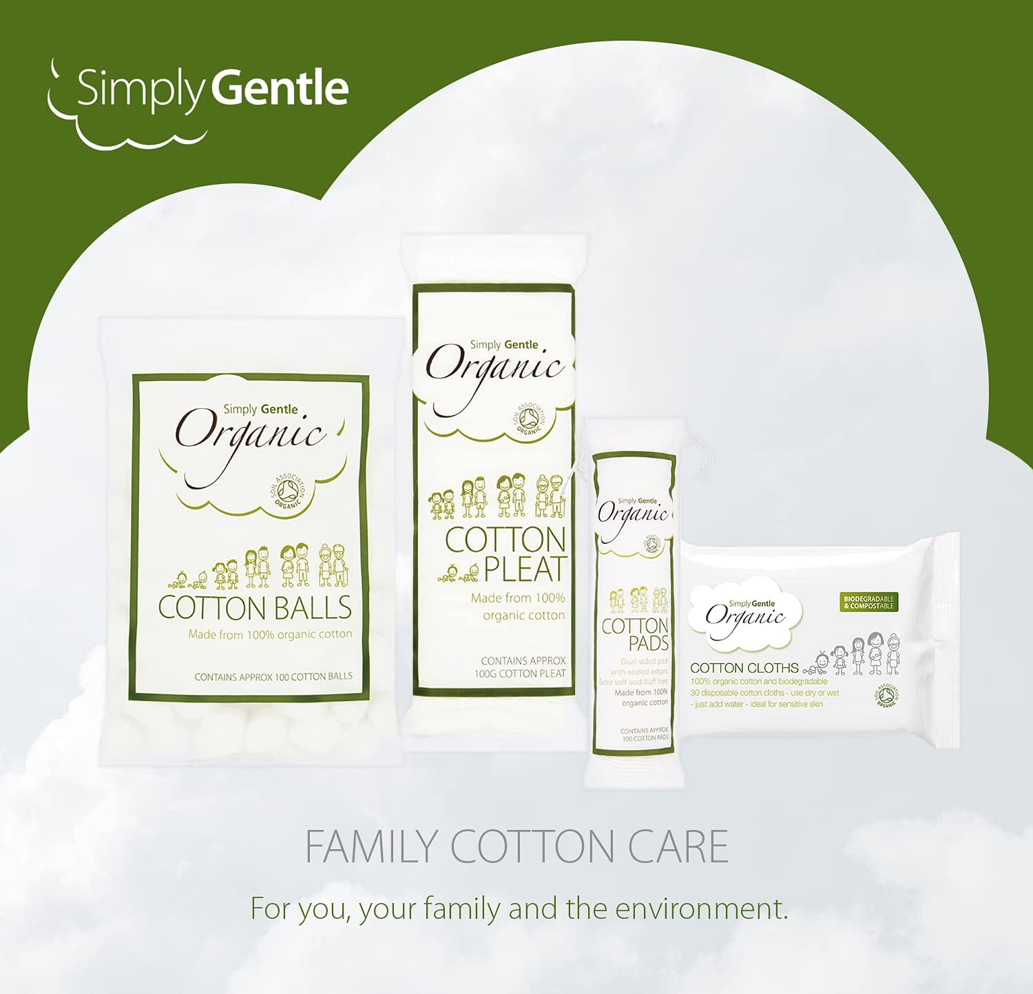 Simply Gentle Organic Pleat (Pack Of 6)