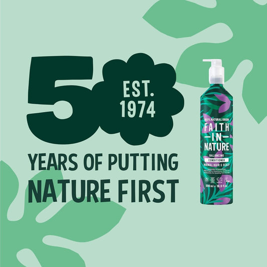 Faith In Nature 500Ml Metal Bottle Lavender & Geranium Conditioner, Balancing For Normal Hair & Scalp, Vegan & Cruelty Free, No Sls, Silicones Or Parabens