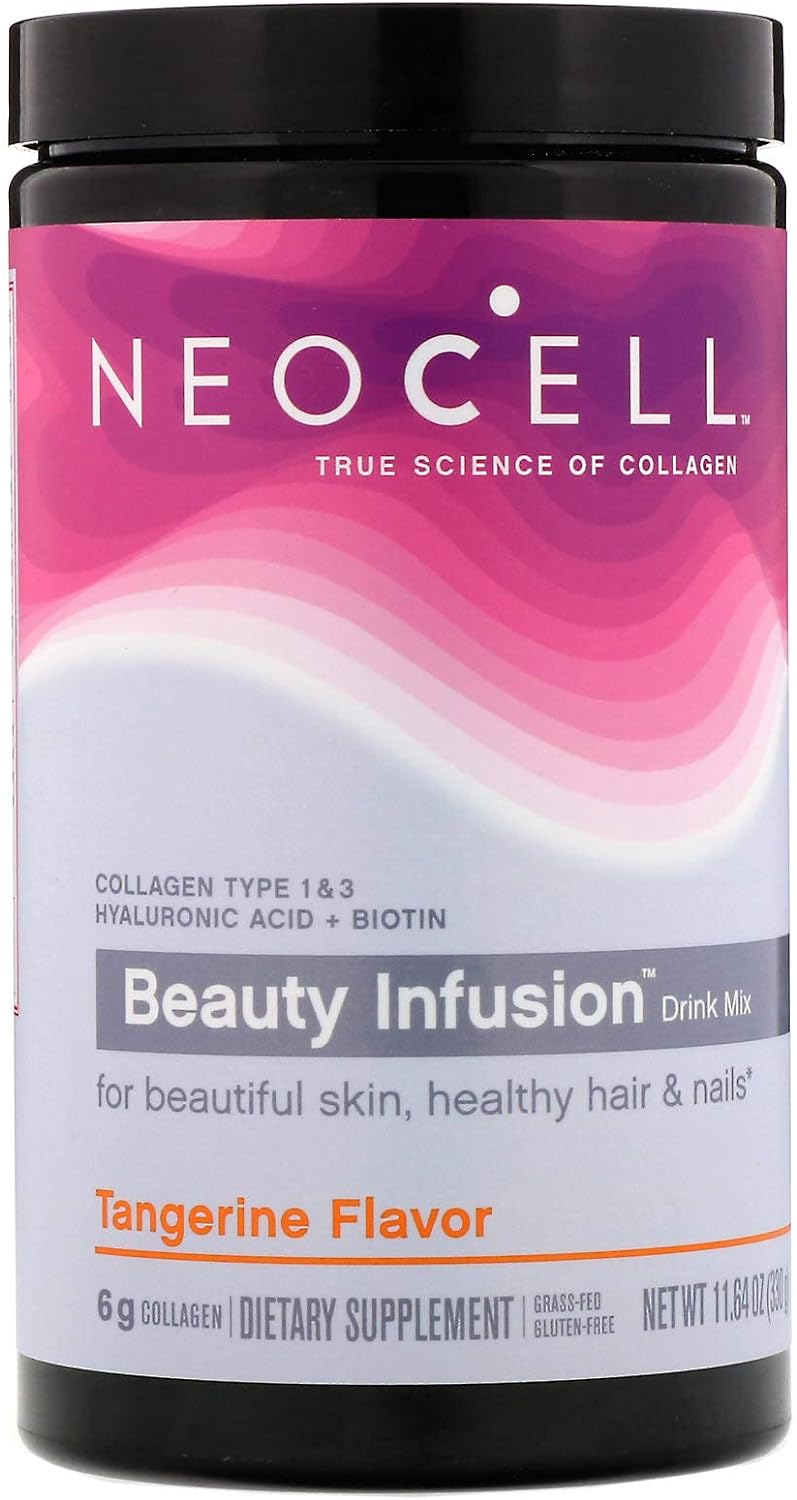 NeoCell Laboratories Collagen Drink Mix - Beauty Infusion - Tangerine Twist - 6000mg Collagen - 11.64 oz - Gluten Free : Health & Household