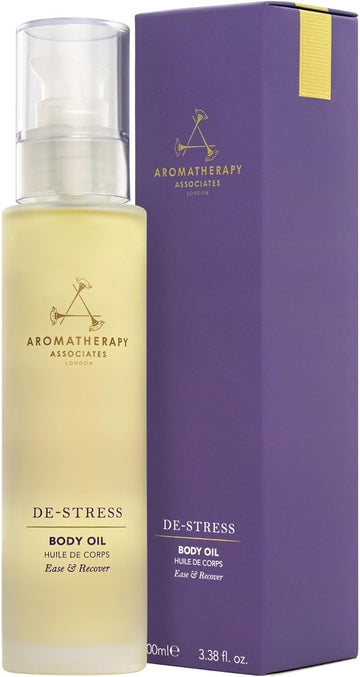 Aromatherapy Associates De-Stress Body Oil 100Ml, Destress Muscle After Gym, Infused With Arnica Montana Flower Extract, Rosemary And Exceptional Benefits Of Ginger, Natural Ingredients