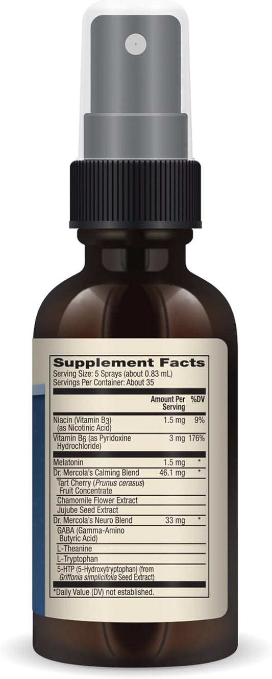 Dr. Mercola Sleep Support With Melatonin Spray, 1.5 Mg Melatonin Per Serving, 35 Servings, Dietary Supplement, Supports Healthy Sleep And Mental Focus, Non-Gmo