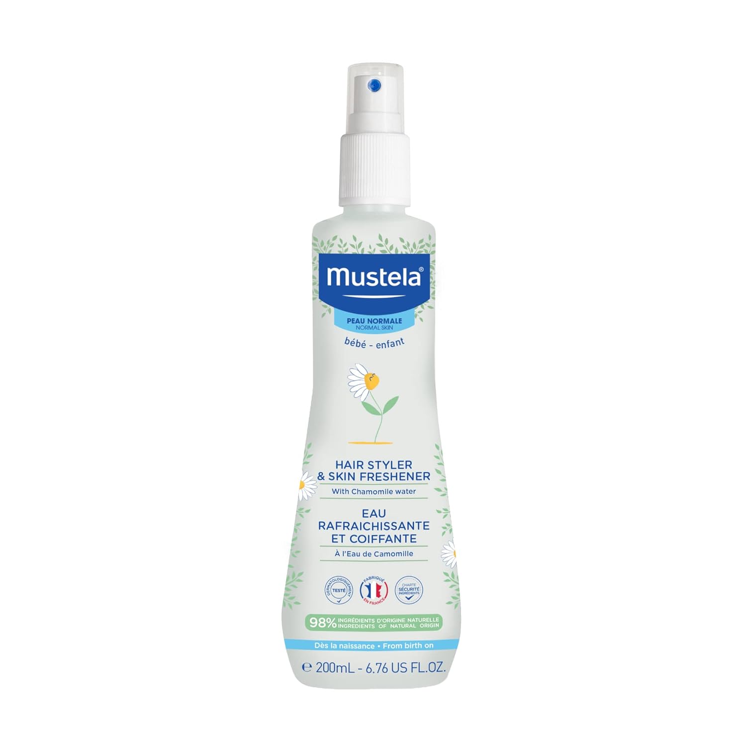 Mustela Baby Hair Styler & Skin Freshener - With Natural Avocado & Chamomile Water - Vegan & Hypoallergenic - 6.76 Fl. Oz