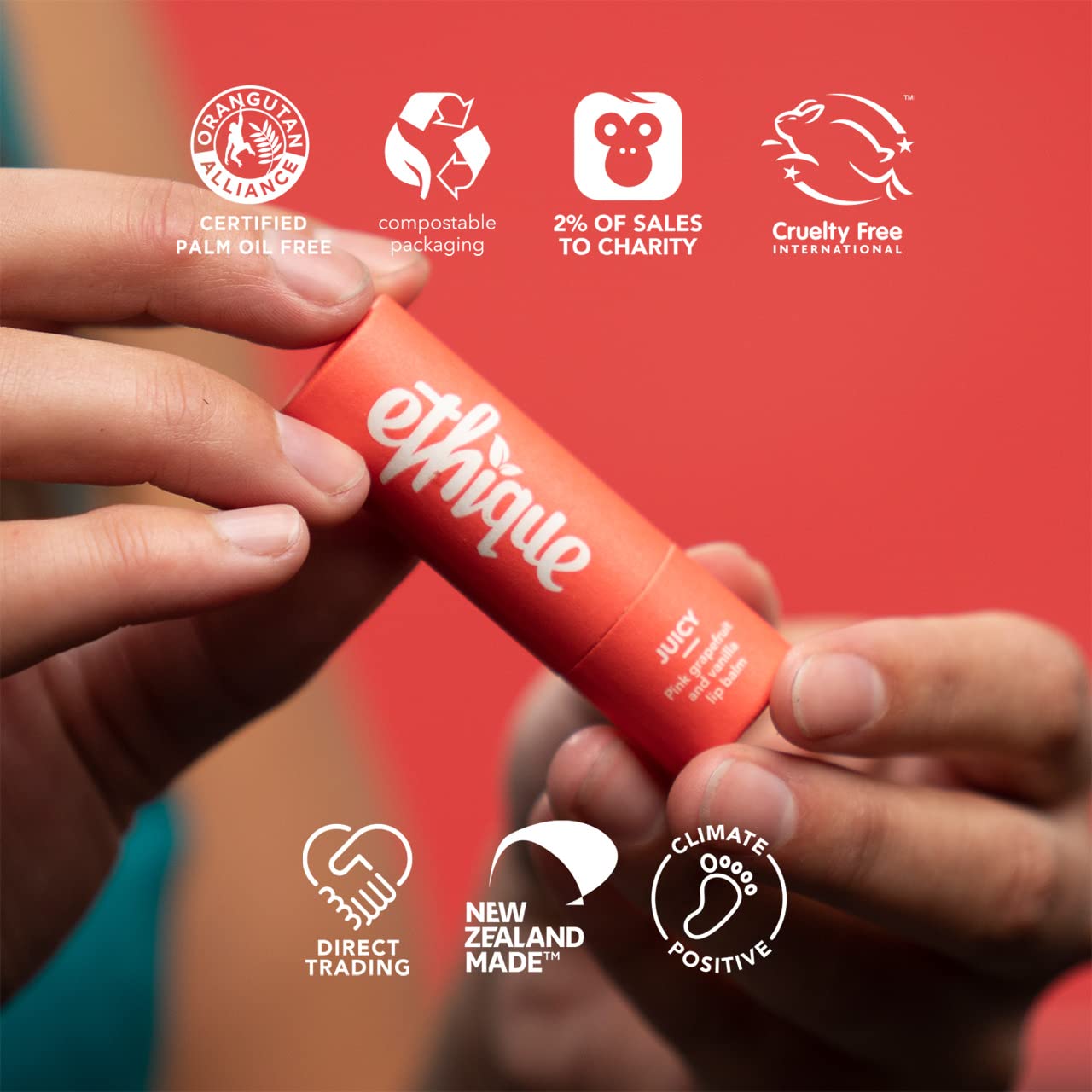 Ethique Juicy Nourishing Lip Balm - Plastic-Free, Vegan, Cruelty-Free, Eco-Friendly, 0.32 oz (Pack of 1) : Beauty & Personal Care