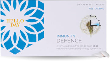 Hello Day - Immunity Defence - Unique Patented Drug Free Hayfever Relief - 30 Chewable Tablets - Clinically Proven - Pharma Grade