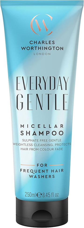 Charles Worthington Everyday Gentle Micellar Shampoo, Nourish And Protect, Salon Shampoo For Everyday Use, 250 Ml
