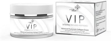 Vitamin Infused Peptides. Advanced Anti-Ageing Collagen Cream + Hyaluronic Acid. Day & Night Cream. Brightening & Hydrating Vegan Collagen Moisturiser. Vitamin A, C, + E. 50Ml