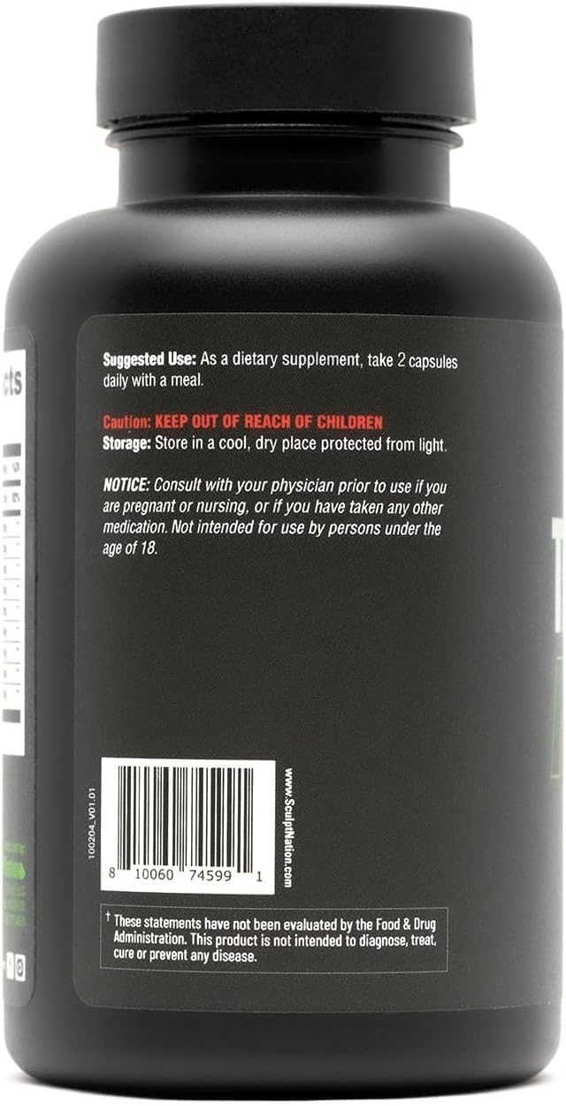 Sculpt Nation by V Shred Test Boost Max - Testosterone Supplement for Men - Tribulus Terrestris for Men - Natural Energy, Stamina, and Strength Booster - 60 Gluten Free Capsules : Health & Household