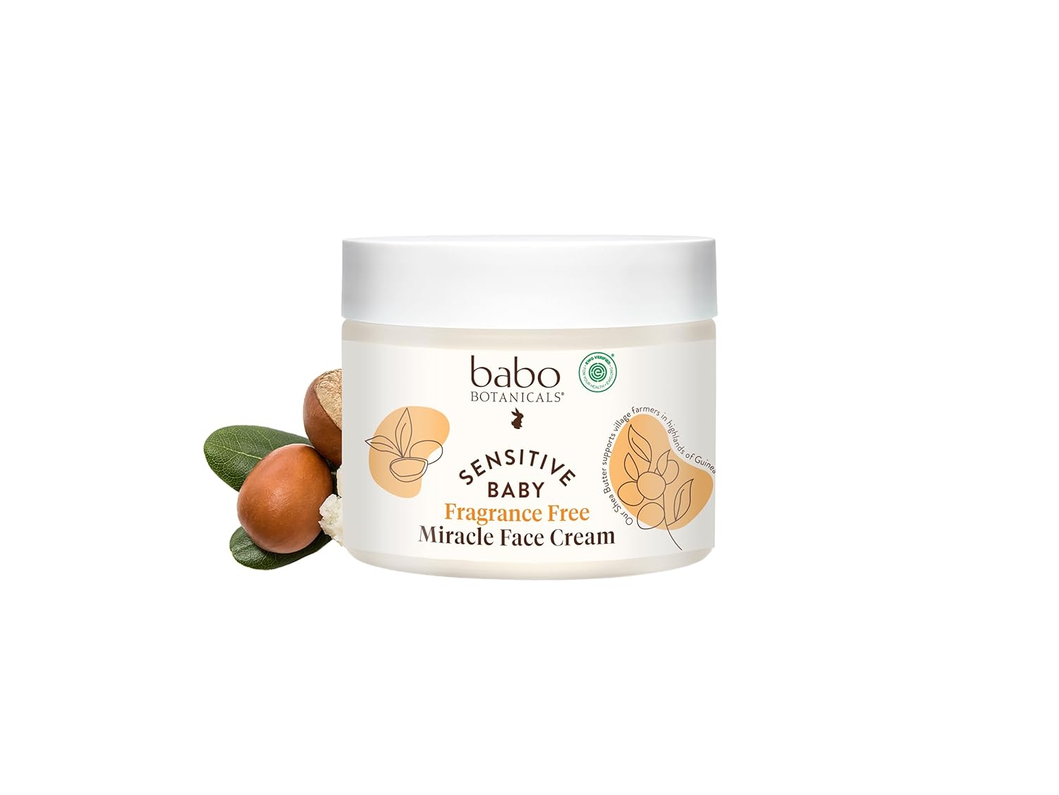 Babo Botanicals Sensitive Baby Fragrance-Free Miracle Cream - Face & Body Moisturizer - For Sensitive Skin - Calendula, Shea Butter, Coconut Oil - Ewg Verified - Fragrance-Free - For Babies & Kids