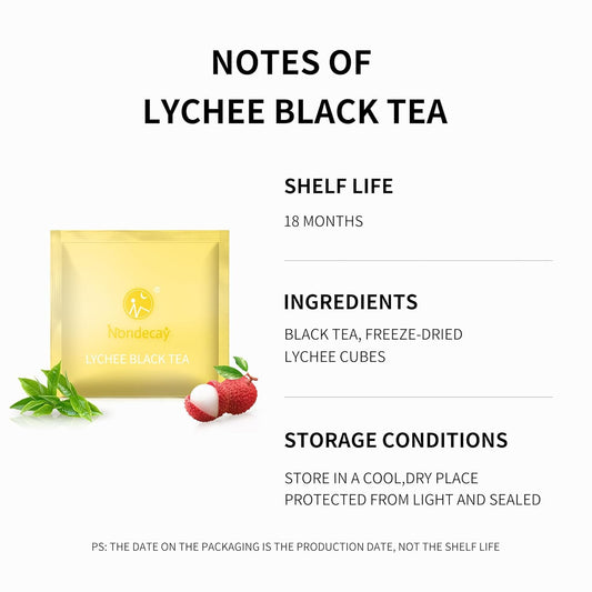 Lychee Black Tea|Nondecay Tea Sampler With 7 Pyramid Tea Infuser Bags - Fruit, Herb And Flower Tea For Cold Brew & Hot Brew, Birthday, Hostess And Co-Worker Fall Gifts