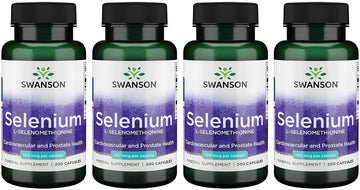 Swanson Selenium (L-Selenomethionine) 100 Mcg 200 Capsules (4 Pack)