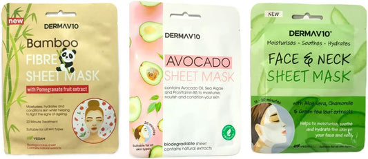 Derma V10 Face & Neck Mask Aloe Vera