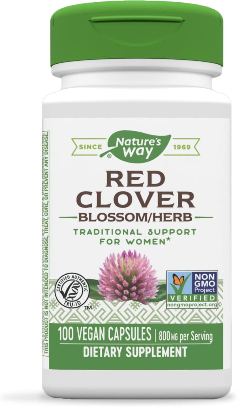 Nature'S Way Red Clover Blossom / Herb, 800 Mg Per Serving, 100 Capsules