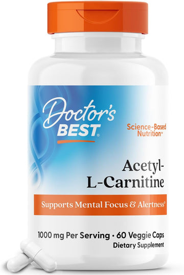 Doctors Best Acetyl-L-Carnitine, Supports Mental Focus & Alertness, Non-Gmo, Gluten Free, Soy Free, Vegan 60 Veggie Caps