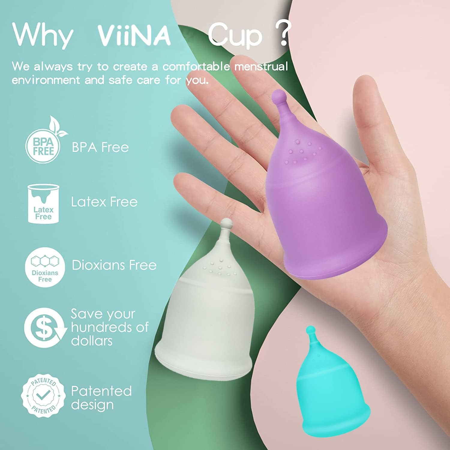 ViiNA Menstrual Cup Soft (Grey M) : Health & Household