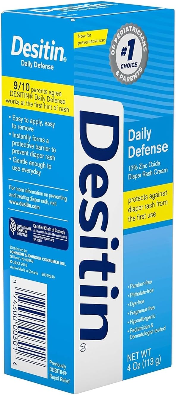 DESITIN Rapid Relief Zinc Oxide Diaper Rash Cream 4 oz ( Pack of 6) : Baby