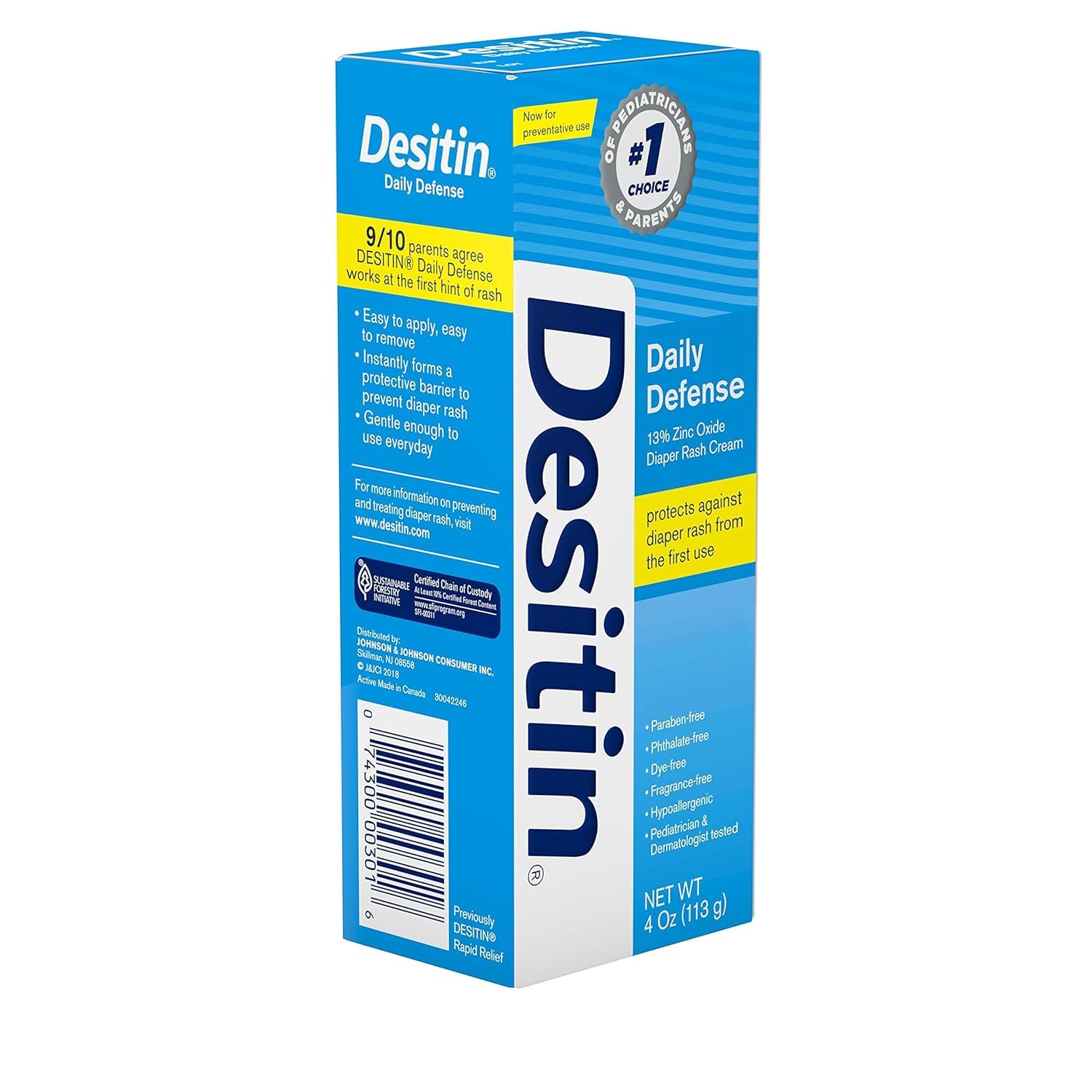 DESITIN Rapid Relief Zinc Oxide Diaper Rash Cream 4 oz ( Pack of 8) : Baby