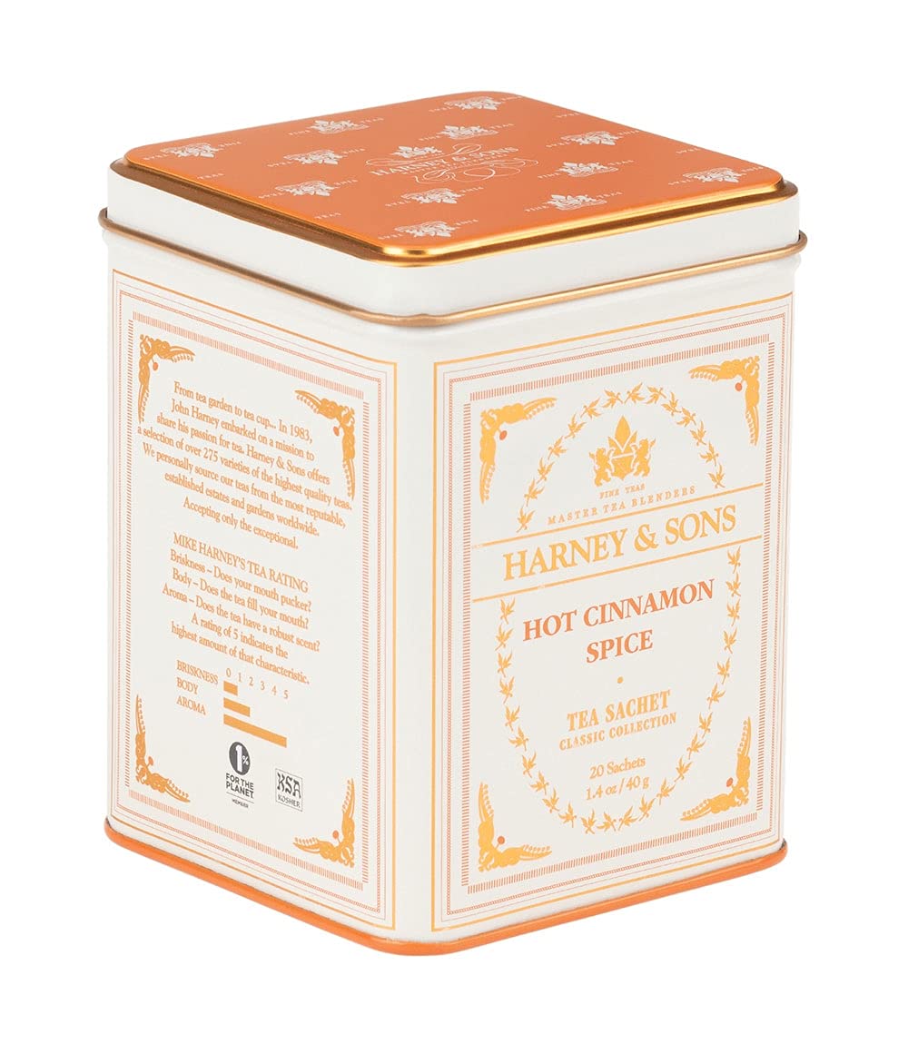 Harney & Sons Classic Hot Cinnamon Spice Tea, 20 Tea Sachets, 1.4 Oz