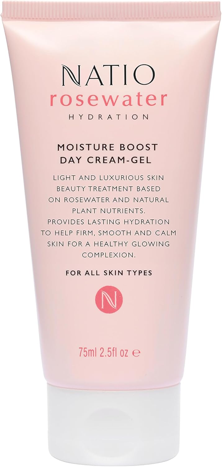 Natio Australia Rosewater Hydration Moisture Boost Day Cream-Gel, 75 Ml - Face Cream With Shea Butter - Face Moisturiser For All Skin Types
