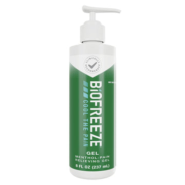 Biofreeze Pain Relief Gel, Arthritis Pain Reliver, Knee & Lower Back Pain Relief, Sore Muscle Relief, Neck Pain Relief, Pharmacist Recommended, FSA Eligible, 8 FL OZ Biofreeze Menthol Gel