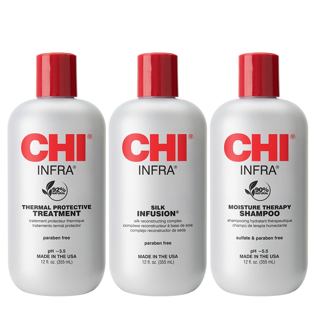 CHI Trio Kit with CHI Infra Shampoo, CHI Infra Treatment and CHI Silk Infusion