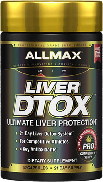 Allmax Liver D-Tox - 42 Capsules - Ultimate Liver Protection - 21-Day System For Competitive Athletes