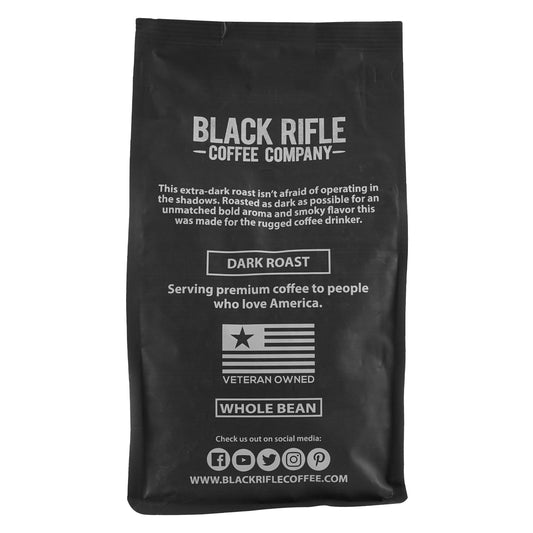 Black Rifle Coffee Company Murdered Out (Extra Dark Roast) Whole Bean Coffee, 12 Ounce Bag Of Coffee Beans, Extra Dark Roast Coffee Beans, Extra Dark Roast With Bold Aroma And Smoky Flavors