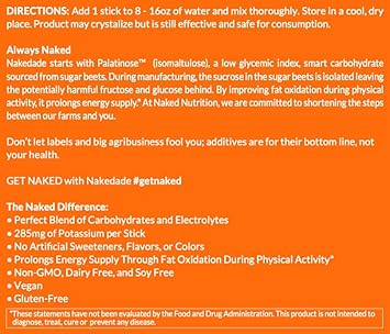 Nakedade – Performance Enhancing Sports Drink Powder - Citrus Flavor Electrolyte Powder – No GMOs or Artificial Sweeteners, Gluten-Free, Soy-Free, Dairy-Free – : Health & Household