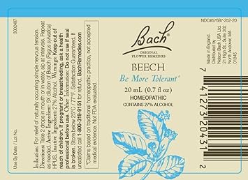 Bach Original Flower Remedies 2-Pack, Have Tolerance" - Beech, Rock Water, Homeopathic Flower Essences, Vegan, 20mL Dropper x2 : Health & Household