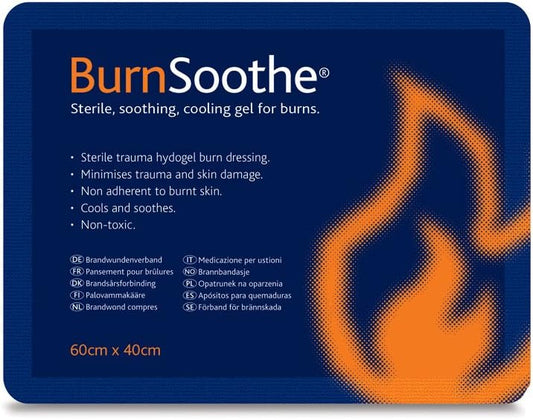 Reliance Medical Burnsoothe Cooling Gel Immediate Dressing For Burns In First Aid Sterile Burns Soothing, Non-Adherent, Non-Toxic, Minimize Trauma And Skin Damage, 40 Cm x 60 Cm, (Pack Of 1) : Amazon.co.uk: Health & Personal Care