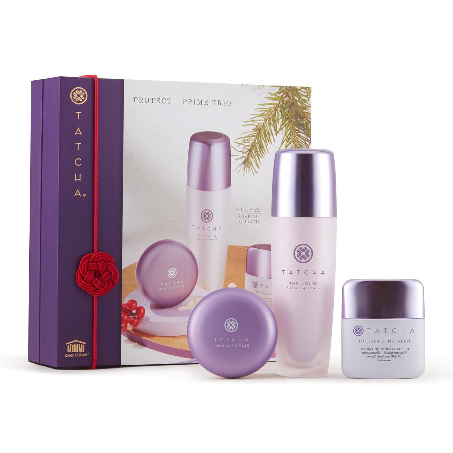 Tatcha Protect And Prime Trio | Pore-Blurring Liquid Silk Canvas, Mini Silk Powder, And Mini Silk Spf ($103 Value)