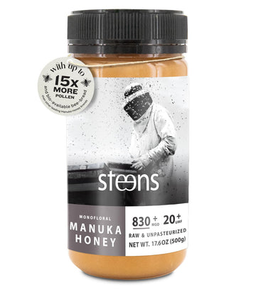 Steens Manuka Honey - Mgo 830+ - Pure & Raw 100% Certified Umf 20+ Manuka Honey - Bottled And Sealed In New Zealand - 17.6 Oz Jar