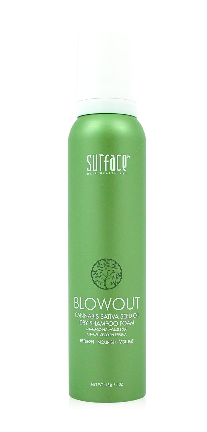 Surface Hair Blow Out Dry Shampoo Foam For Men And Women, 4Oz - Lightweight, Organic, Style Memory With Babassu Oil - Absorb Excess Oil - Refresh For Long Lasting Style, 4 Fl. Oz