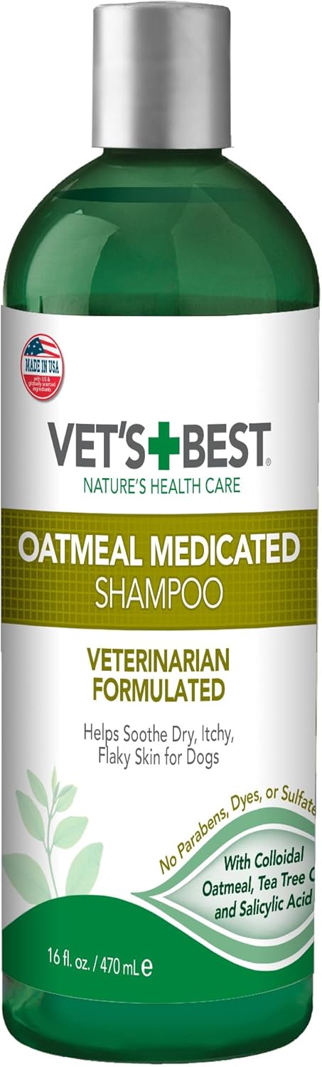 Vet'S Best Medicated Oatmeal Shampoo For Dogs | Soothes Dog Dry Skin | Cleans, Moisturizes, And Conditions Skin And Coat 470Ml3165810344