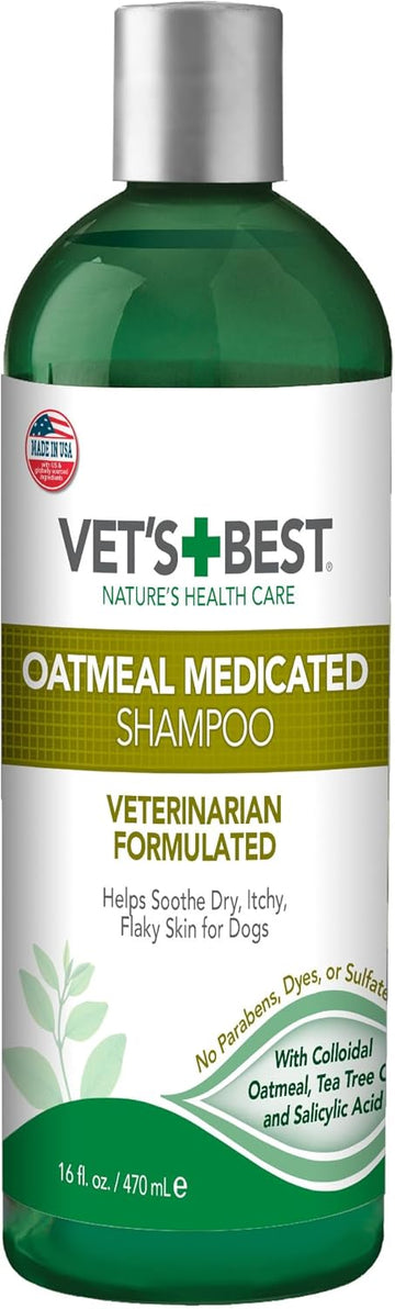 Vet's Best Medicated Oatmeal Shampoo for Dogs | Soothes Dog Dry Skin | Cleans, Moisturizes, and Conditions Skin and Coat 470ml?3165810344