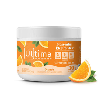 Ultima Replenisher Daily Electrolyte Drink Mix – Orange, 30 Servings – Hydration Powder With 6 Key Electrolytes & Trace Minerals – Keto Friendly, Vegan, Non- Gmo & Sugar-Free Electrolyte Powder