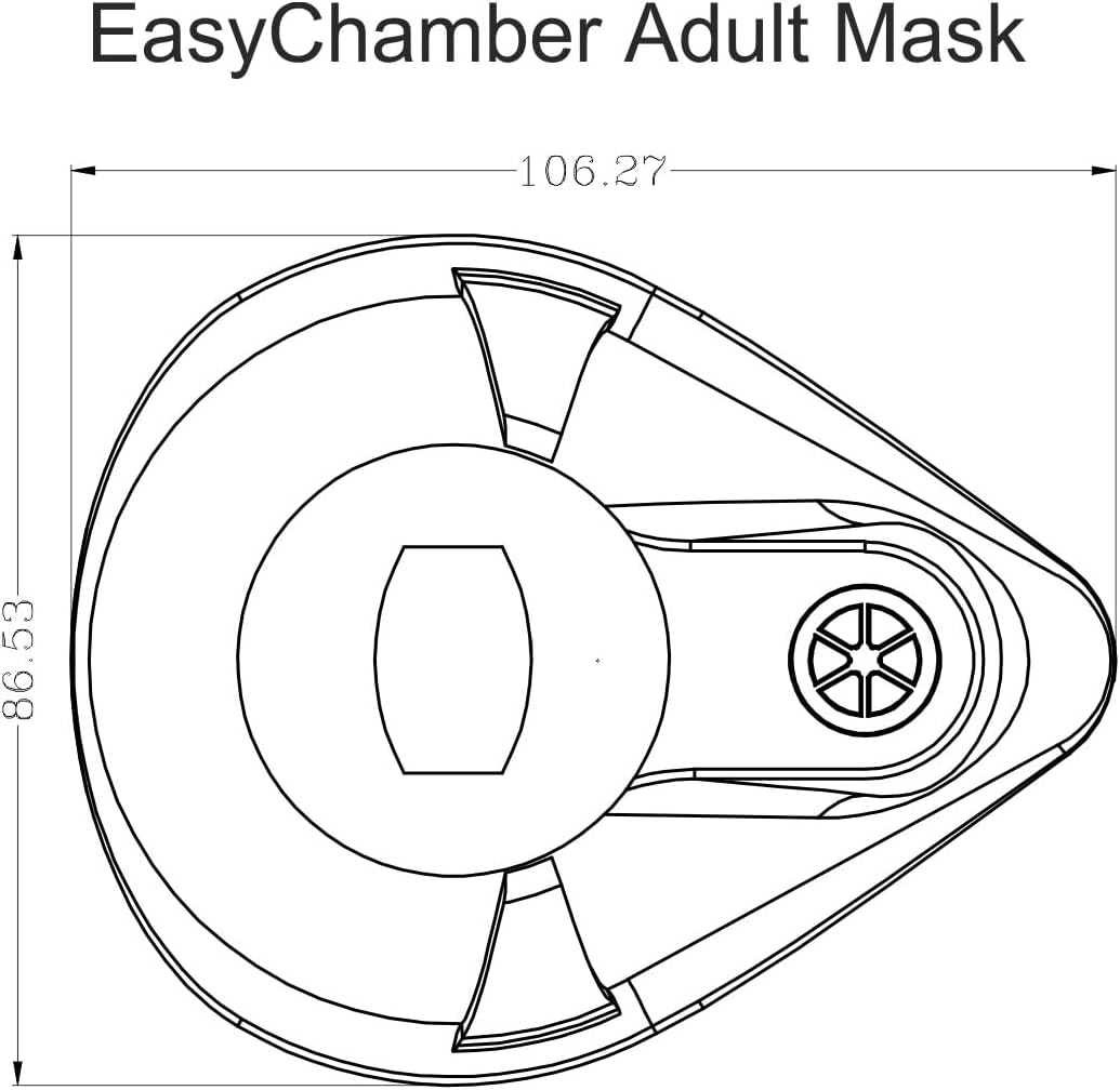 Easychamber Anti-Static Spacer Device With Adult Mask, Inhaler Chamber, Use With Metered Dose Inhaler, Bpa And Latex Free