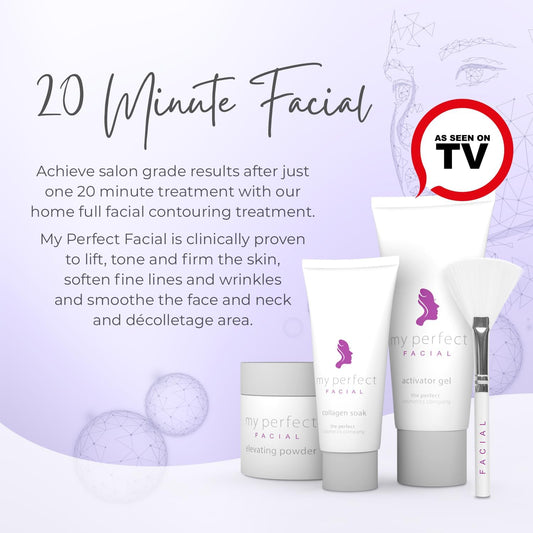 My Perfect Facial, Penny Lane, 5 Treatment Kit, Instant Results, Clinically Proven, Anti-Ageing 3-Stage Facial Contouring And Skin Tightening System. Salon Grade Results, As Seen On Tv