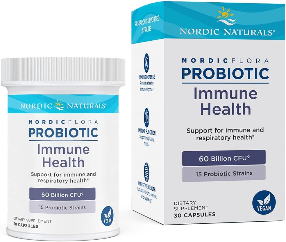 Nordic Naturals Nordic Ora Probiotic Immune Health, 30 Capsules, 15 Probiotic Strains For Immune And Digestive Health Support, Vegan, 30 Servings