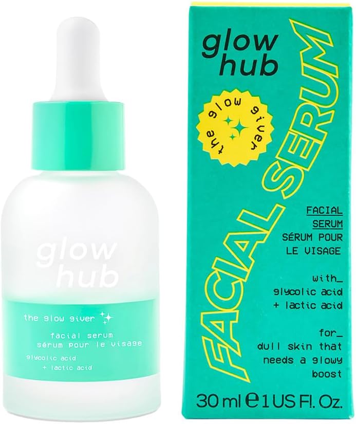 Glow Hub The Glow Giver Facial Serum With Glycolic Acid And Lactic Acid For Normal To Uneven Textured Skin 30Ml