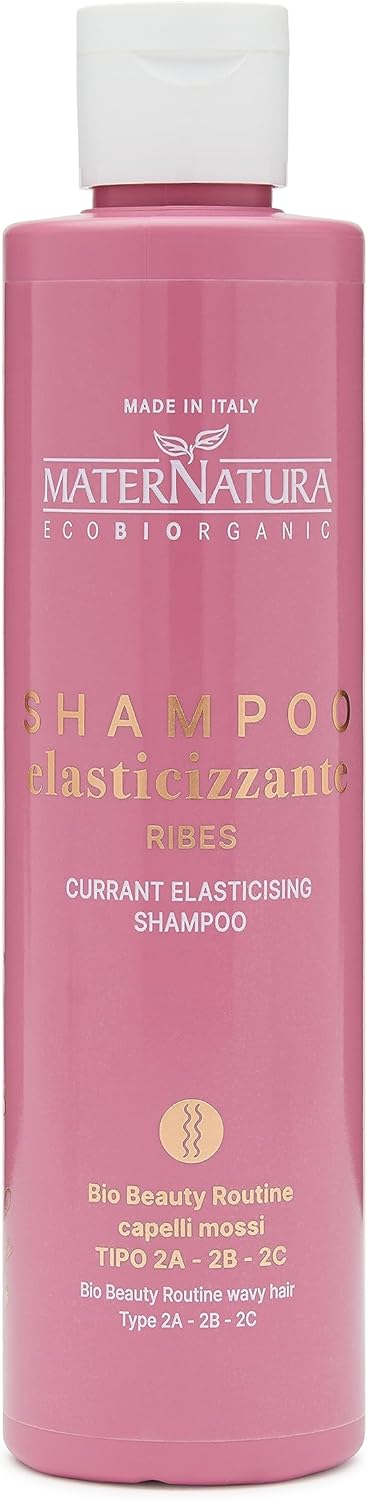 Maternatura Mossi Au Ribes Elastic Shampoo For Volume-Looking Hair - Moisturising - Organic Beauty Routine - Made In Italy - 250 Ml