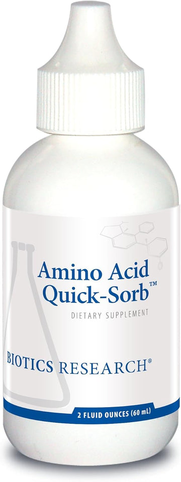 Biotics Research Amino Acid Quick Sorb Liquid Formula, Highly Absorbed, Glycine, L Alanine, L Arginine Hcl, L Lysine Hcl, L Proline, L Histidine Hcl, L Serine, L Threonine, L Valine, 2 Fluid Ounces